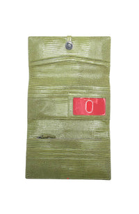 Benjamin Wallet Evergreen LIzard with Gunmetal Hardware