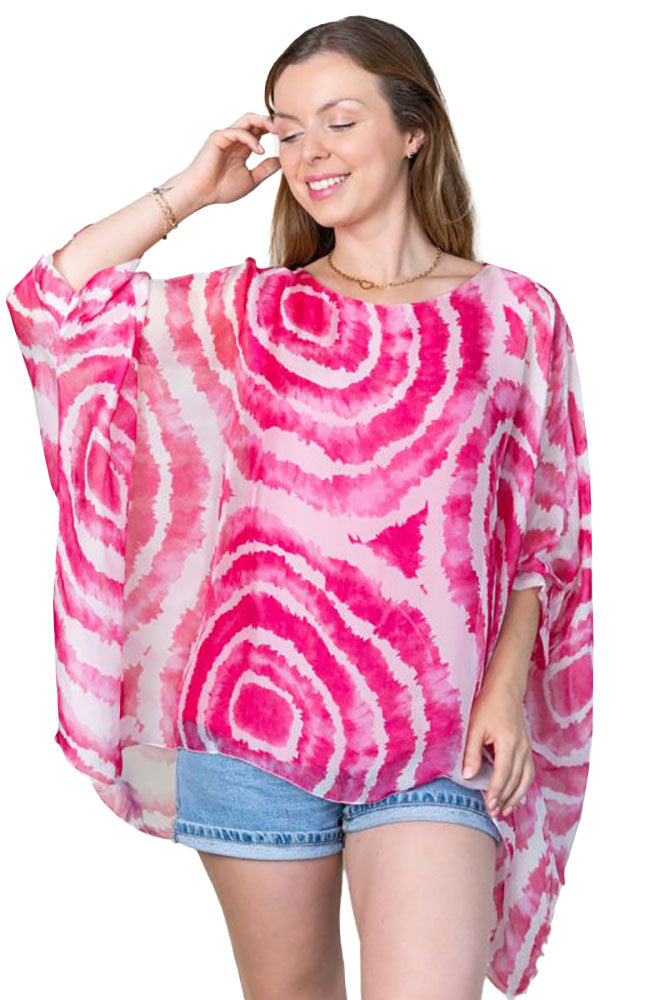 New Circle Print Silk Blouse