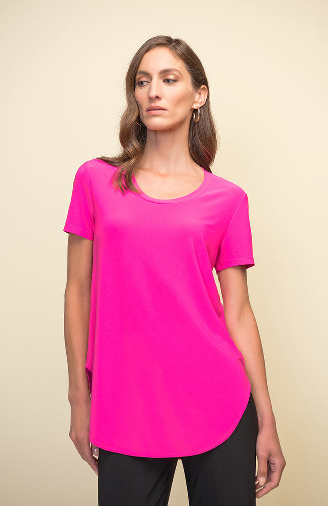 Basic Scoop Neck Tunic in Black (pink in photo)
