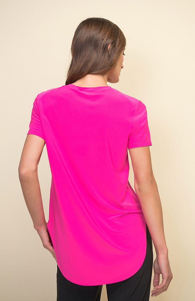Basic Scoop Neck Tunic in Black (pink in photo)