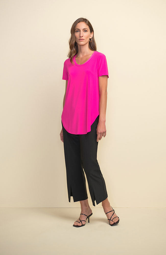 Basic Scoop Neck Tunic in Black (pink in photo)
