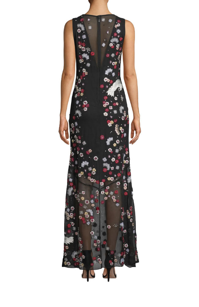 Crane And Cherry Blossom Gown