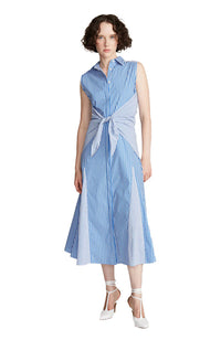 Cari Dress in Striped Shirting