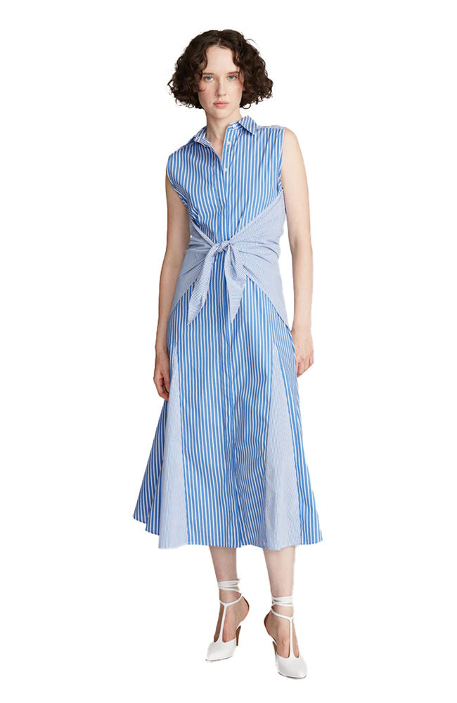 Cari Dress in Striped Shirting