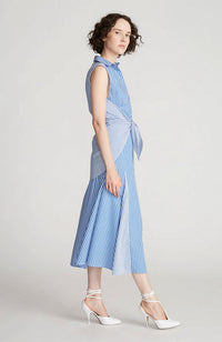 Cari Dress in Striped Shirting