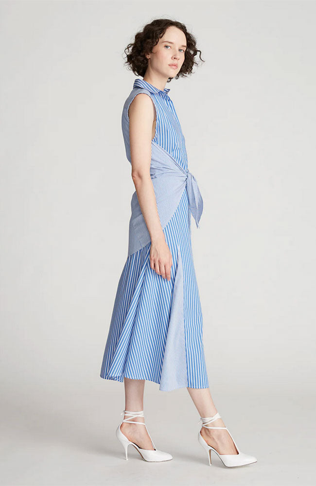 Cari Dress in Striped Shirting