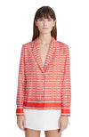 Savanna Logo Silk Twill Blouse