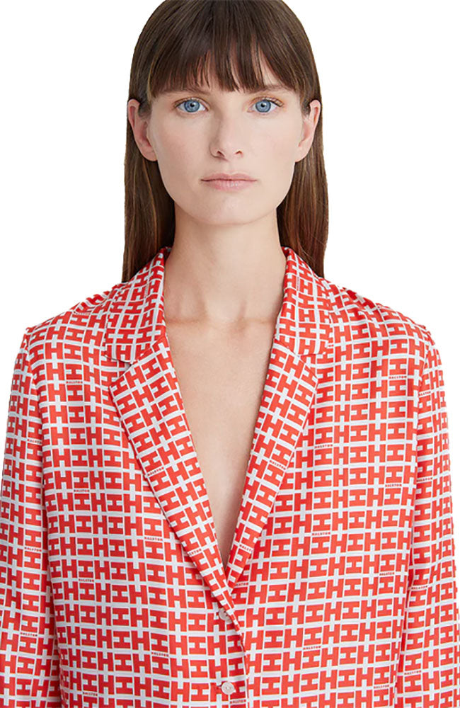 Savanna Logo Silk Twill Blouse