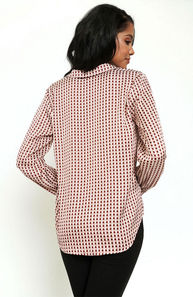 Tie Front Printed Blouse