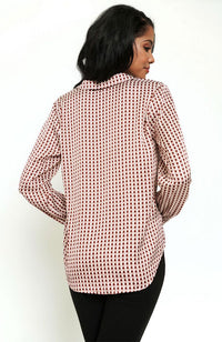 Tie Front Printed Blouse