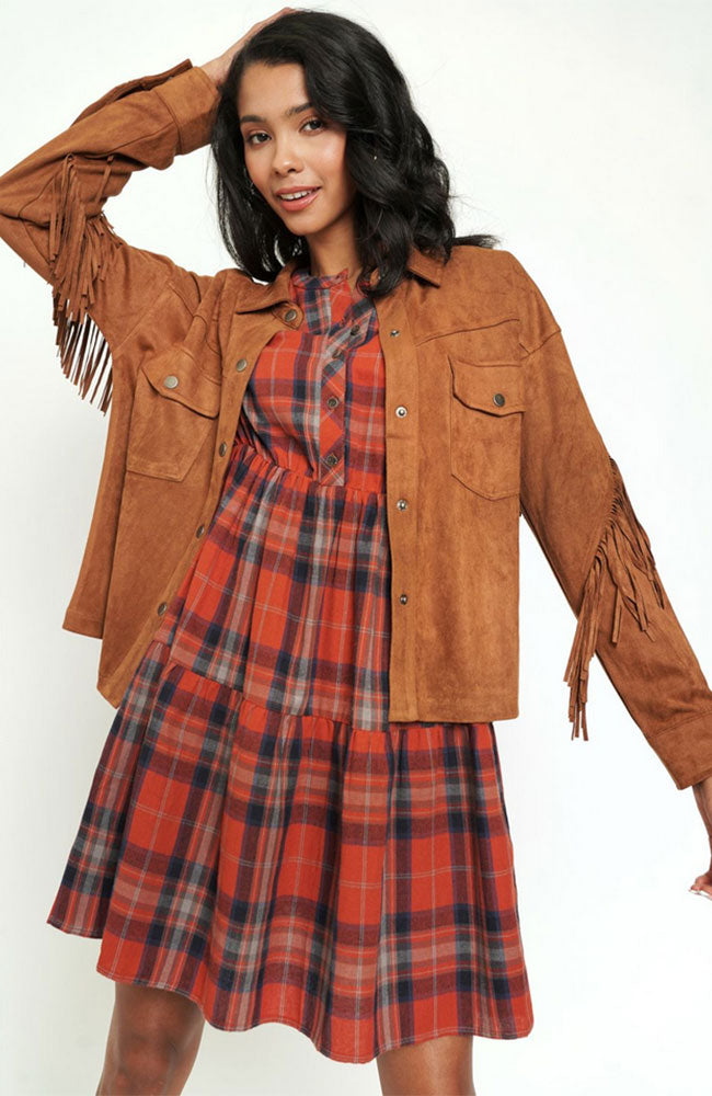 Fringe Back Suede Shirt
