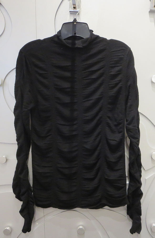 Ruched Mock Neck Pullover
