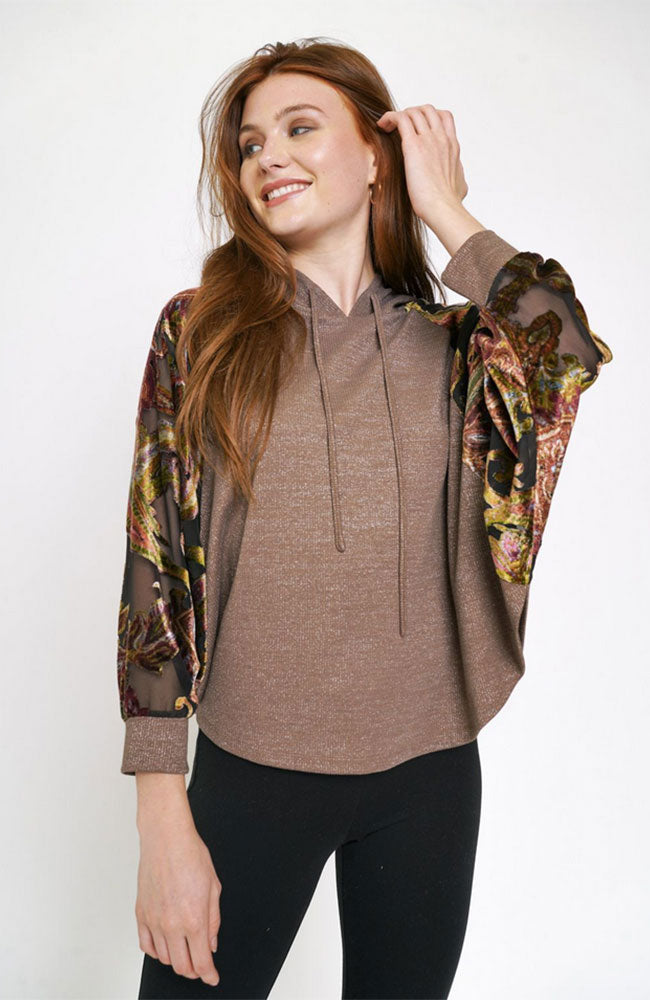Hoodie with Burnout Sleeves
