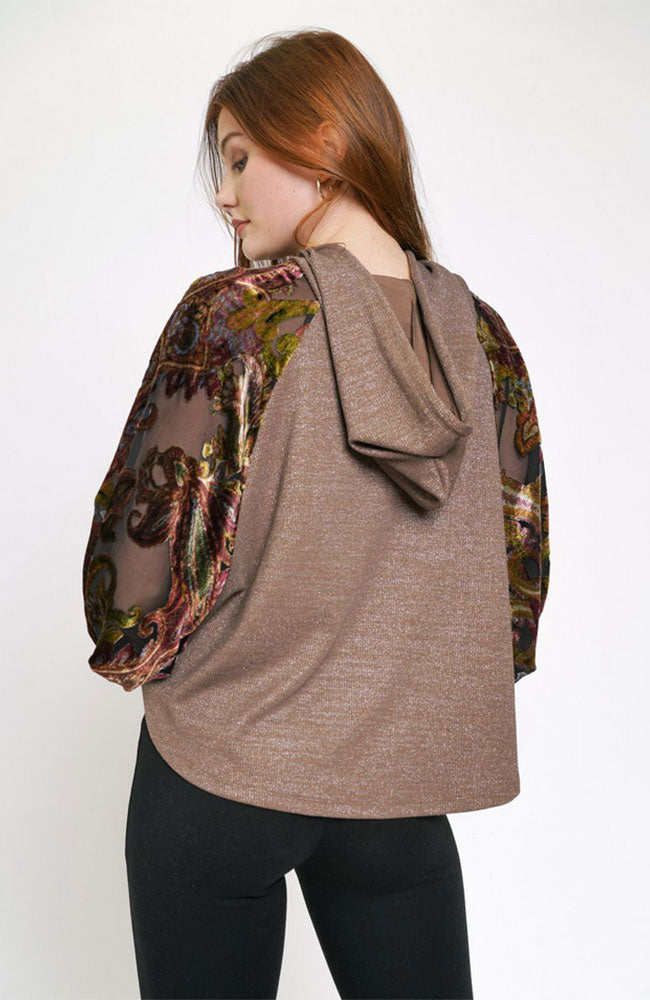 Hoodie with Burnout Sleeves