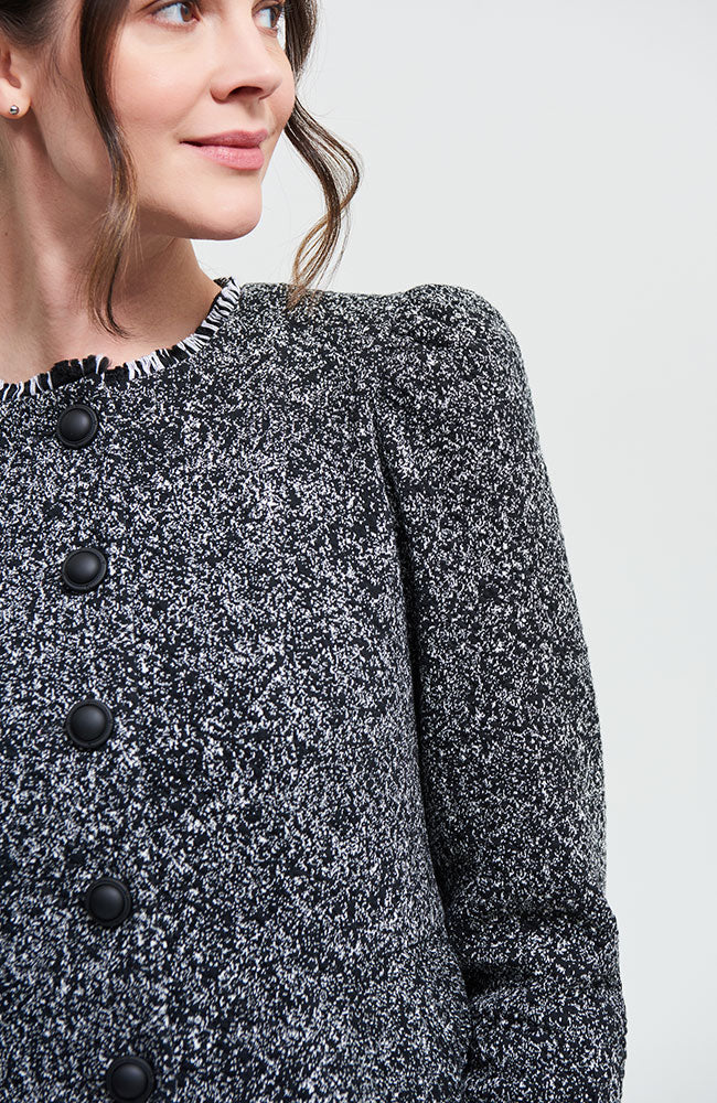 Black White Jacquard Blazer