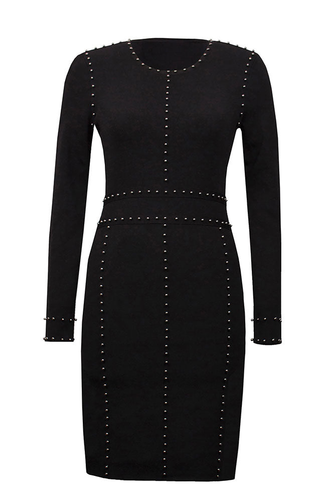 Long Sleeve Studded Dress