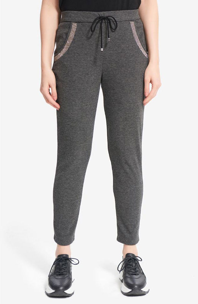 Rhinestone Embossed Jogger in Charcoal
