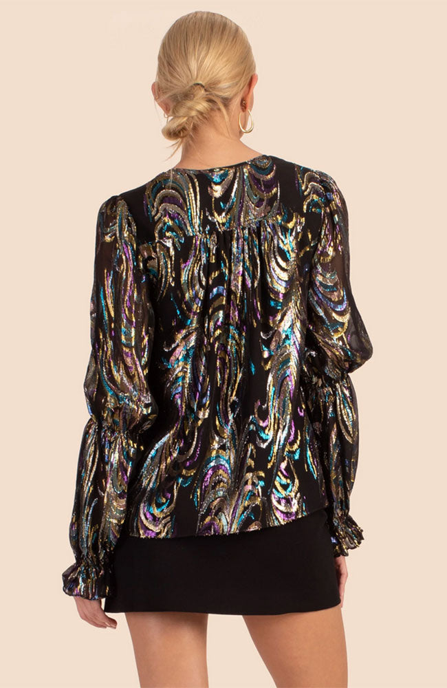 Ambrosial Top In Black Multi