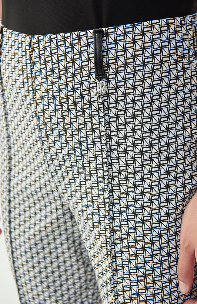 Geometric Pattern Pant in Black and Vanilla