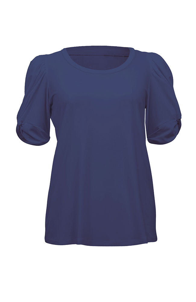 Puff Sleeve Top Navy