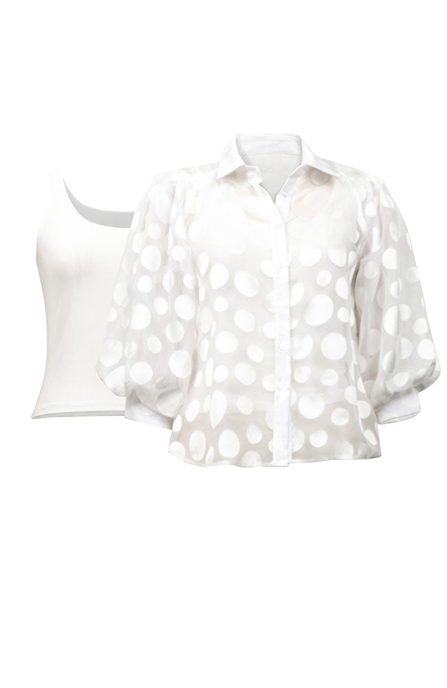 Puff Sleeve See Thru Top