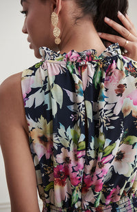 Floral Gathered Waist Dress