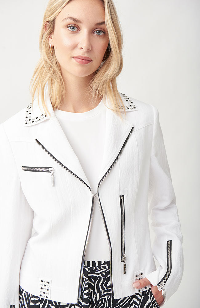 Linen Moto Jacket