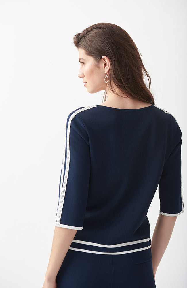 3/4 Slv Tie Top with Rhinestones