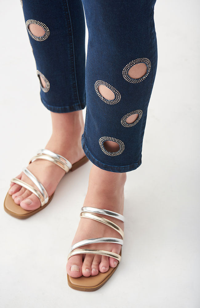 Jean with Circle Cutouts