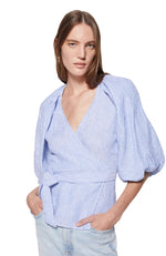 Katrina Linen Wrap Top