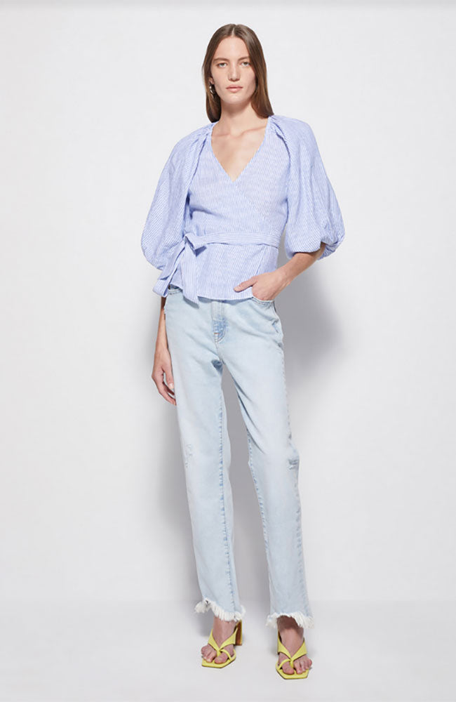 Katrina Linen Wrap Top