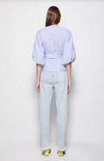 Katrina Linen Wrap Top