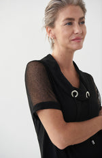 Dress with Mesh Sleeves