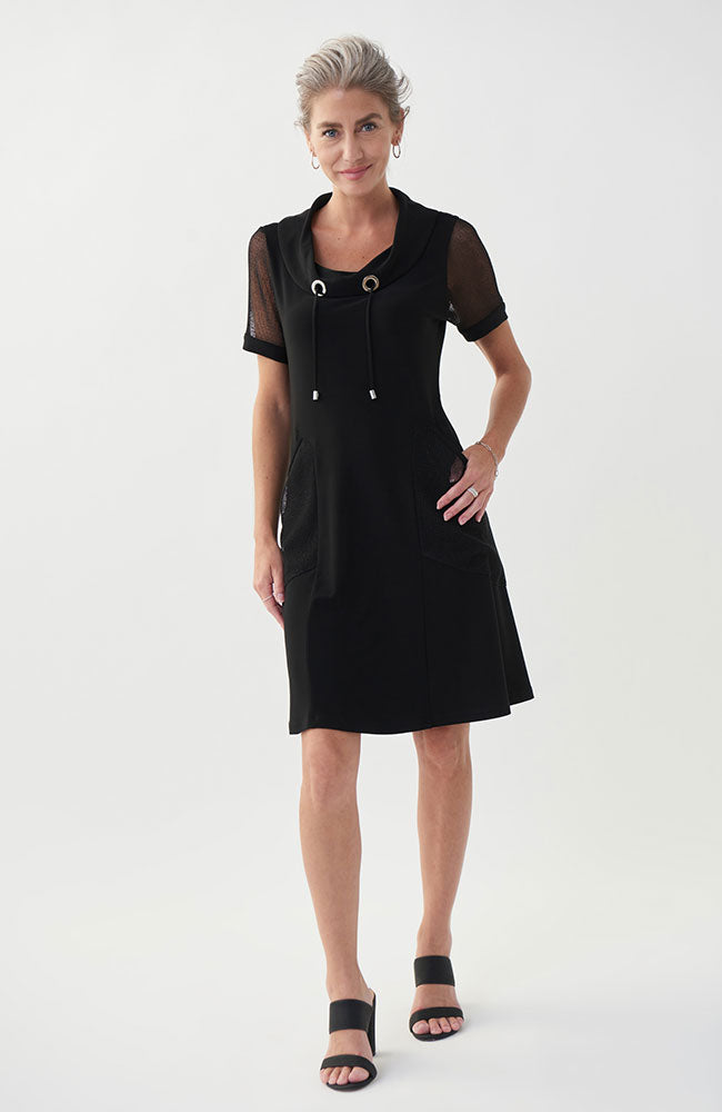 Dress with Mesh Sleeves