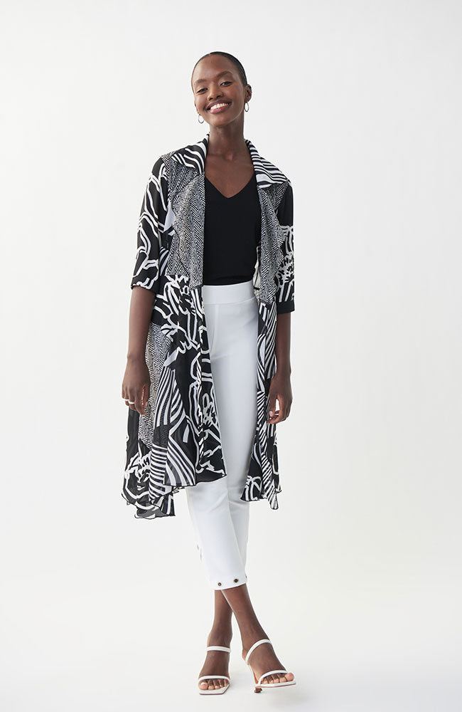 Print Duster in Black Vanilla