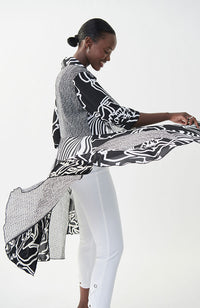 Print Duster in Black Vanilla