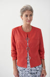 Faux Leather Moto Jacket in Lacquer Red