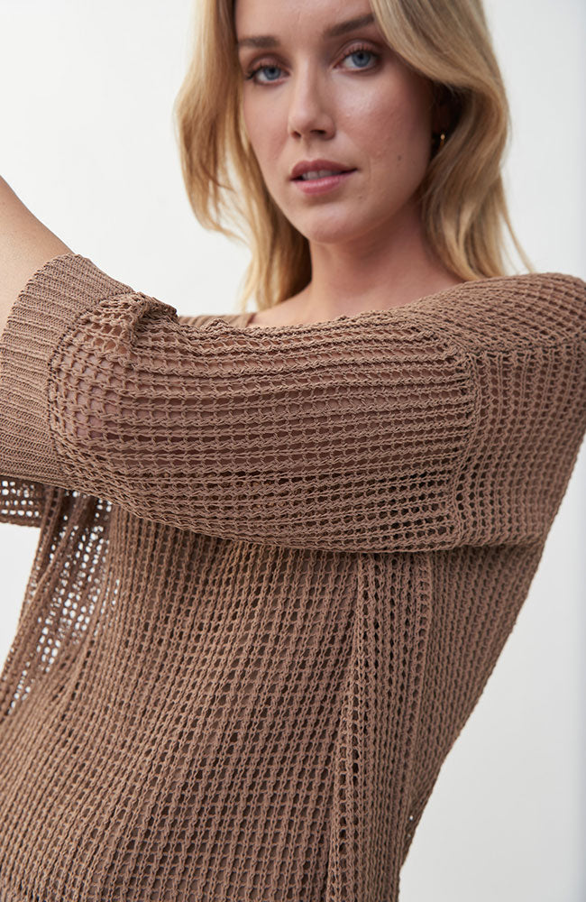 Mesh Sweater with Detachable Cami