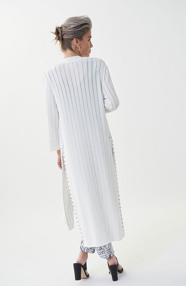 Nylon Textured Sweater, Side Slits