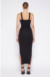 Darya Compact Rib Ruched Midi Dress