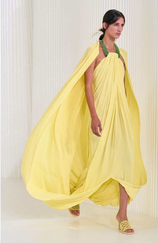 Jacky Draped Jersey Halter Dress
