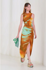 Gwena Marble Printed Jersey Skirt