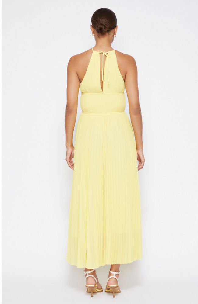 Carli Plisse Halter Midi Dress