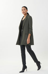 Long Gathered Sleeve Blazer in Avocado