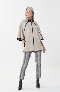 Cape Coat Leather Piping