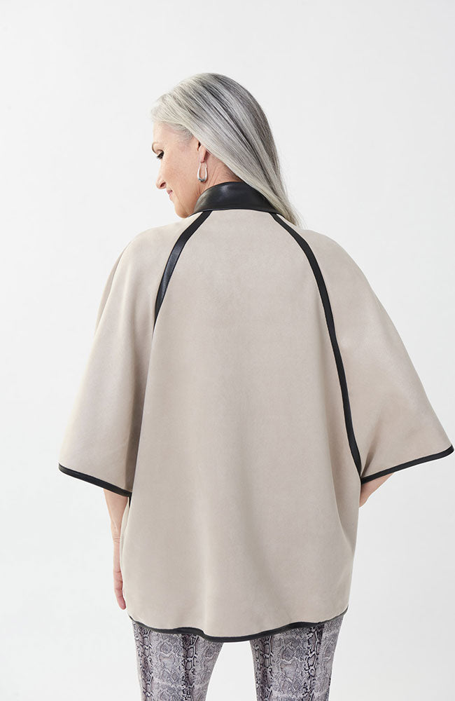 Cape Coat Leather Piping