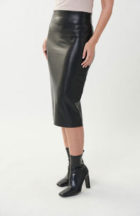Leatherette Pencil Skirt in Black
