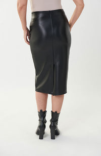 Leatherette Pencil Skirt in Black