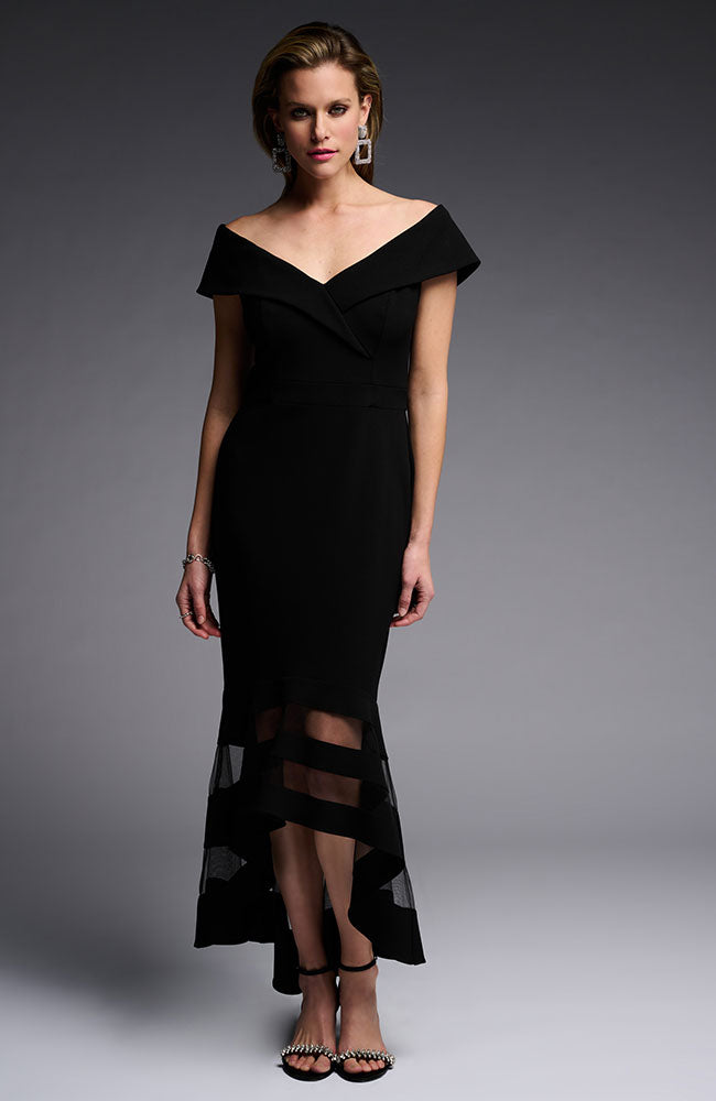 Gown with Mesh Inlays