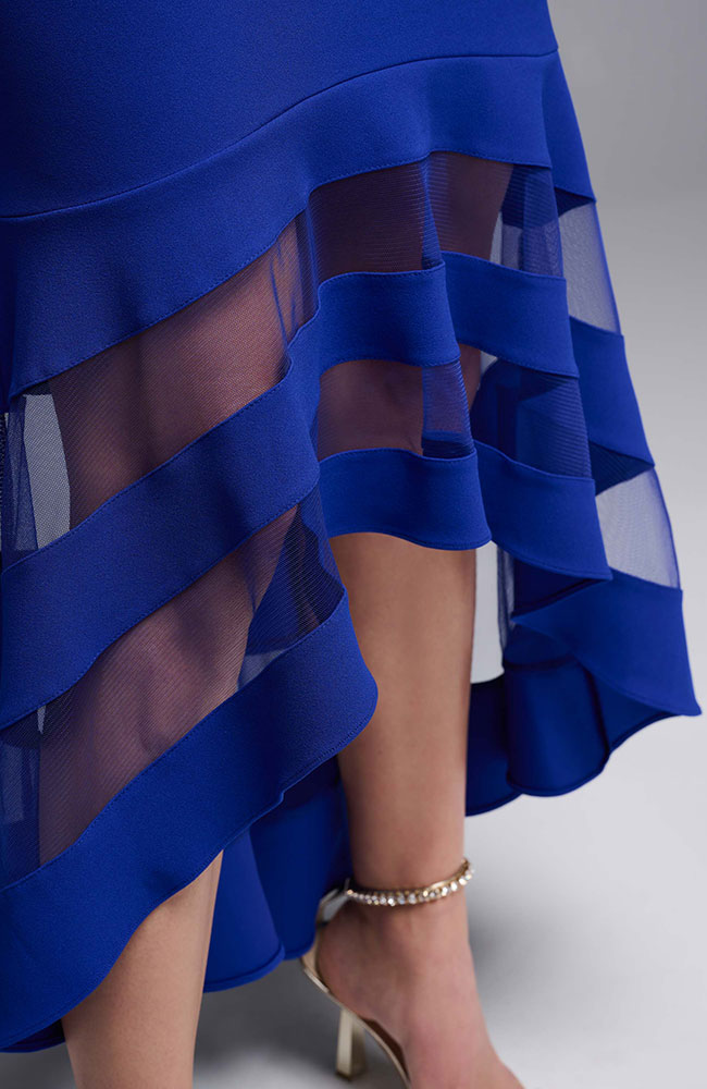 Hi Low Off Shoulder Dress in Royal